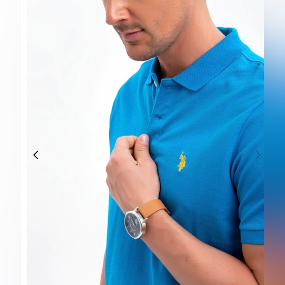 NWT Len’s Size Large U.S.POLO ASSN Short-sleeve Polo Shirt Logo Embroidered Blue - Picture 2 of 14